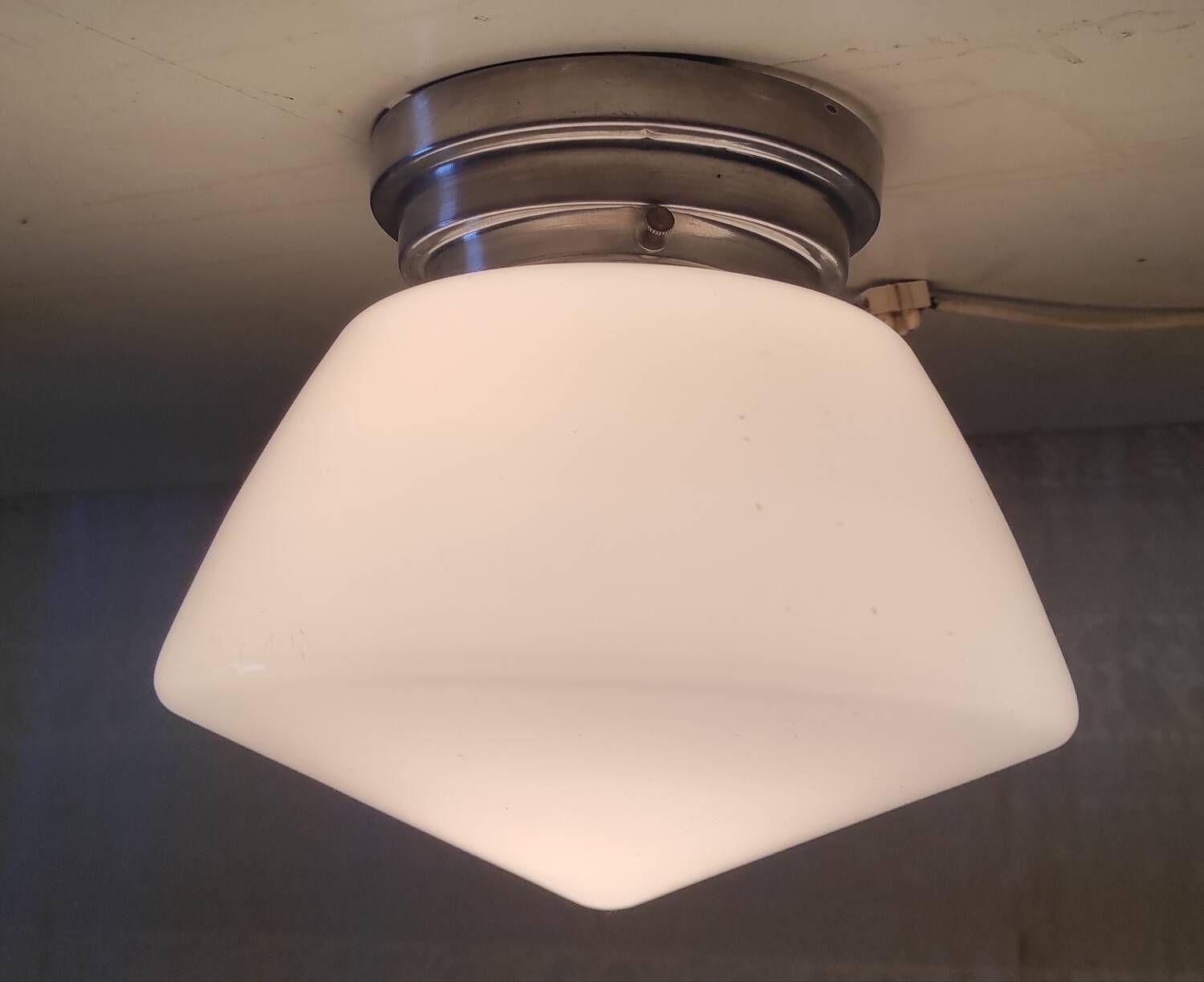 Bauhaus style opaline globe ceiling light - mid. 20th century