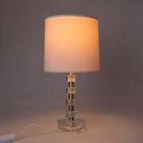 Orrefors crystal and brass table lamp for Vitrika