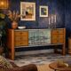 Buffet vintage Palazzi dell'Arte Cantù en noyer et laiton, Italie, années 1940