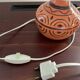 Small vintage lamp hand-painted, ceramic, 1980s.