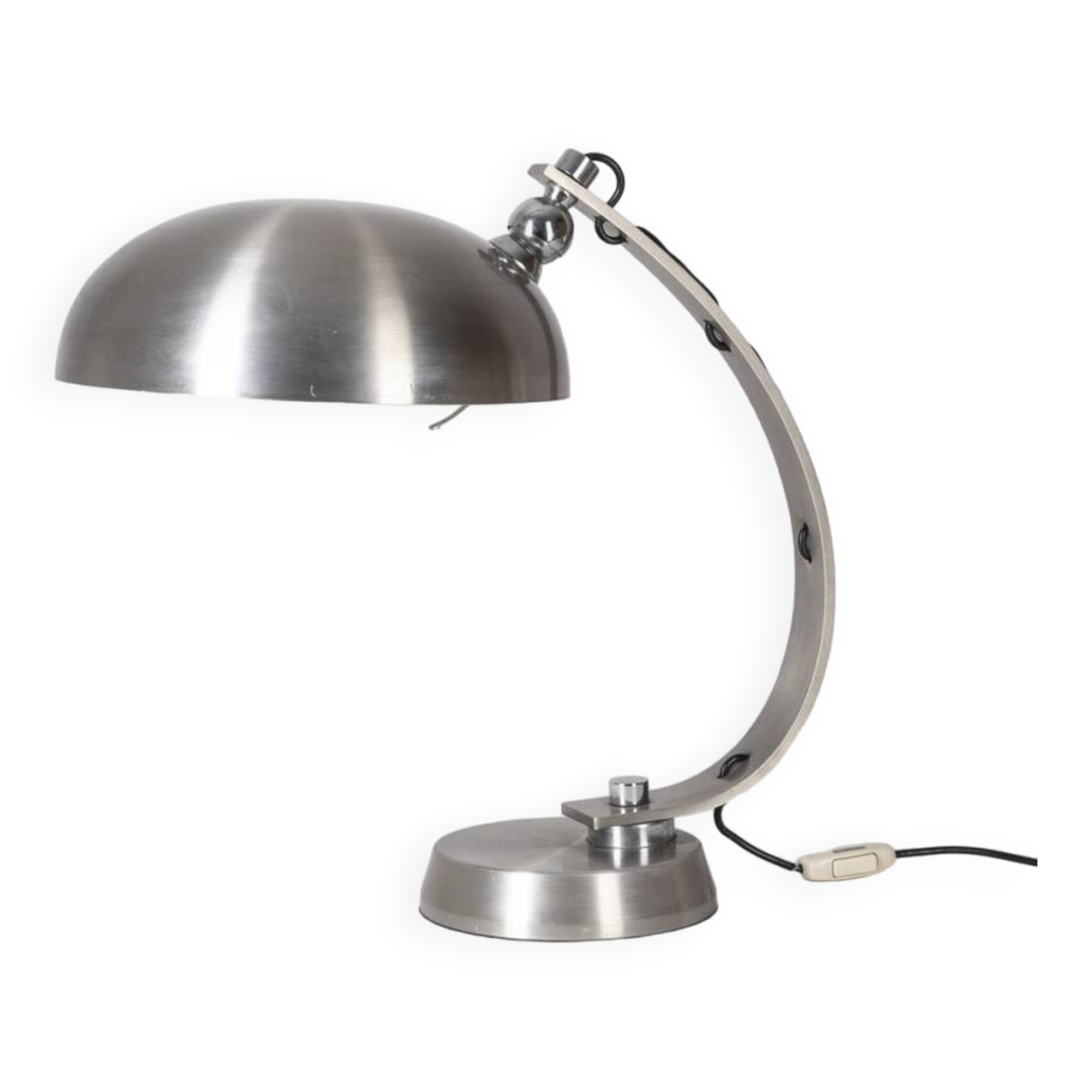 70's ministerial table lamp in chrome metal italian design