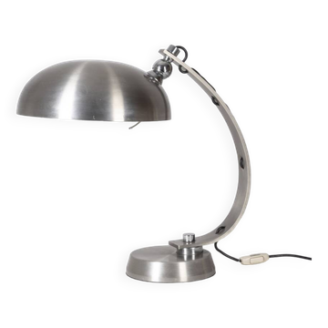Lampe de table ministérielle des années 70 en métal chrome design italien