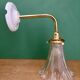 Vintage tulip angled wall light in holophane glass