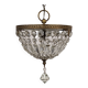 Louis XVI style bronze ceiling light and glass pendants