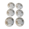 6 petites assiettes en porcelaine anciennes, motif floral