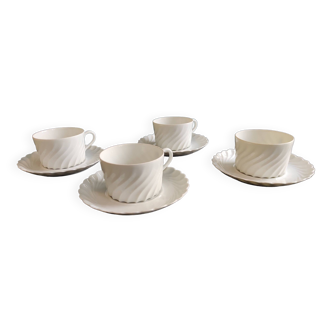 Set of four cups and saucers from Haviland, Limoges