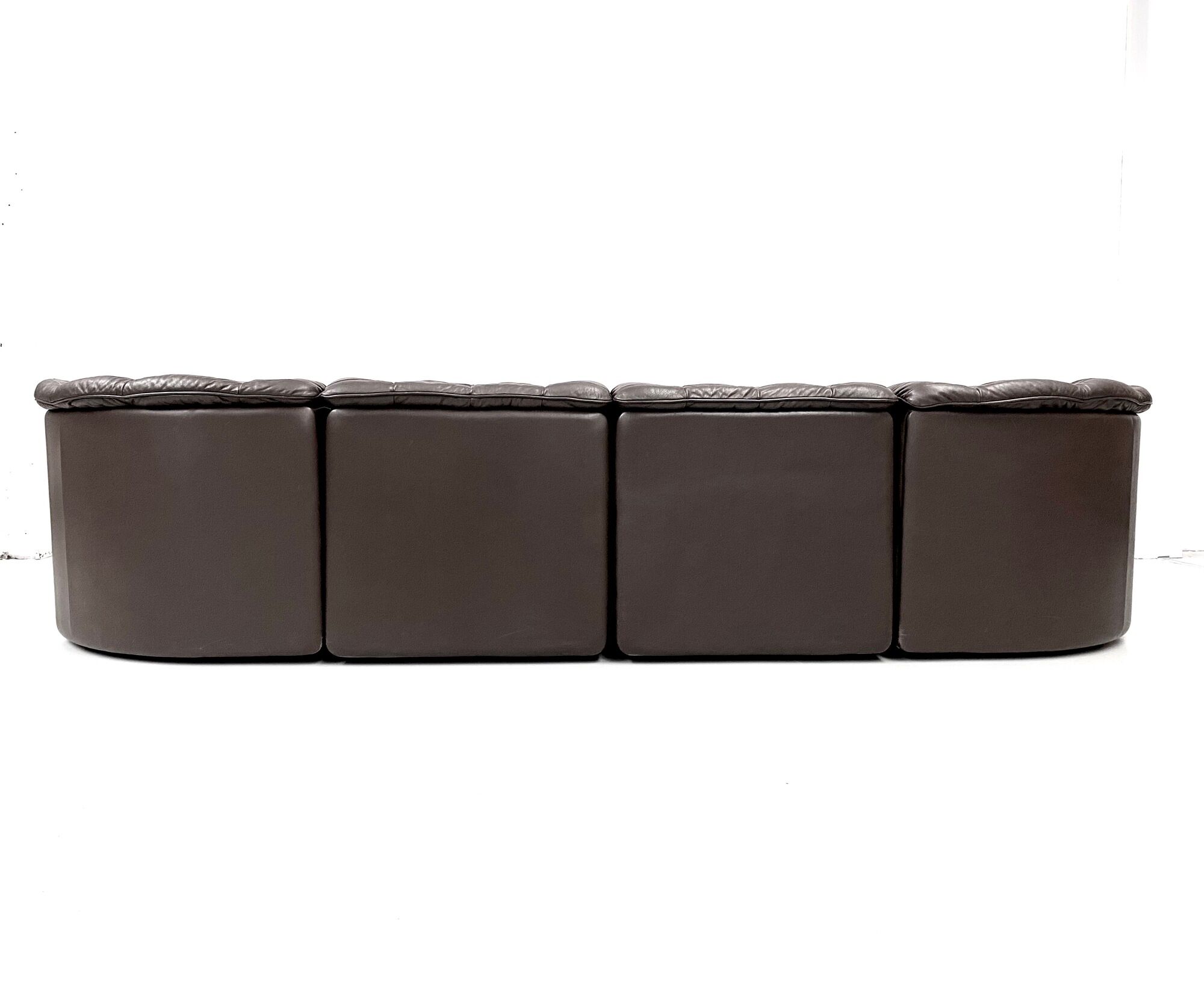 Swiss dark brown patchwork modulair DS-11 sofa by the Desede Design team for DeSede, 1970s