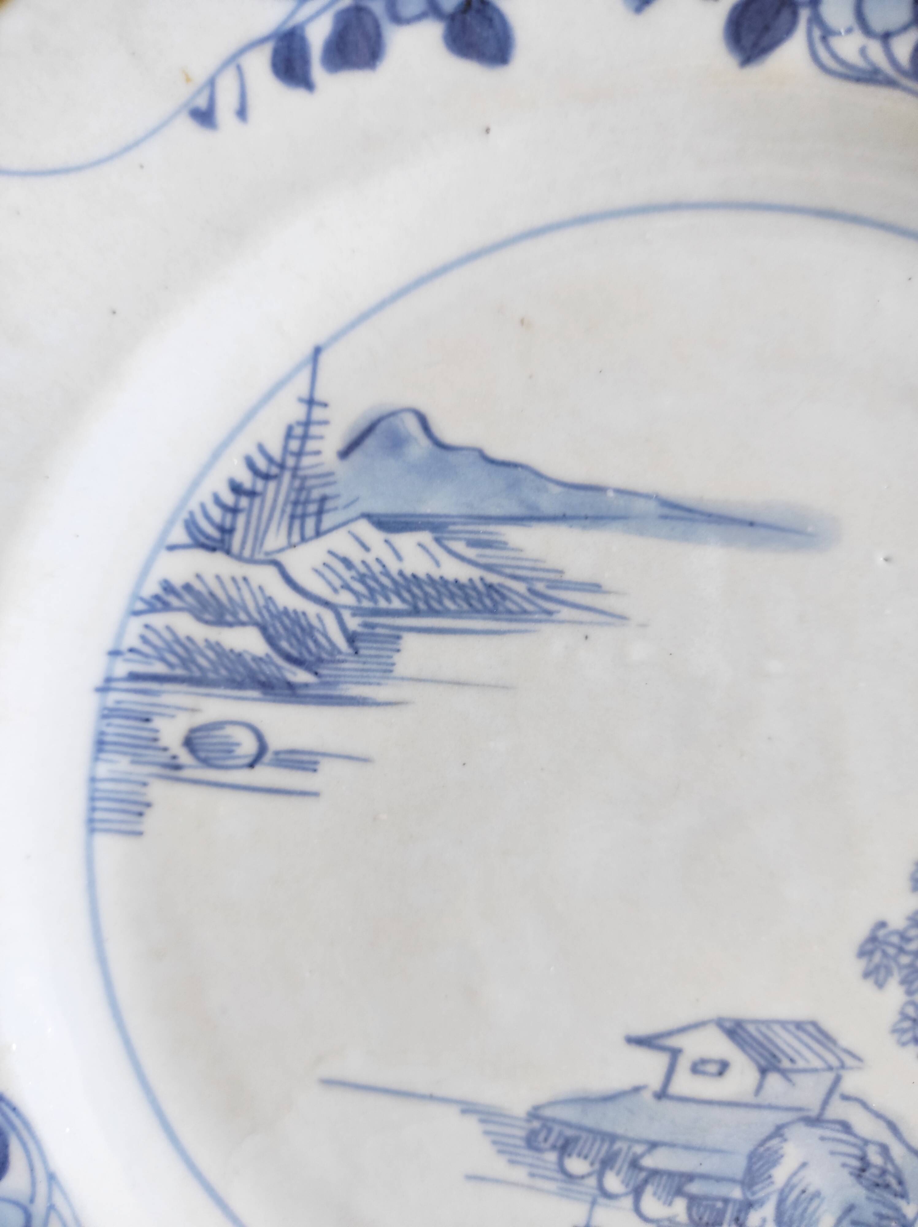 18th century blue and white Chinese plate