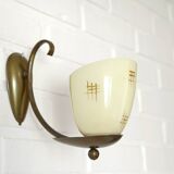 Applique murale Art Déco originale en laiton / luminaire vintage des années 1930 / époque Bauhaus