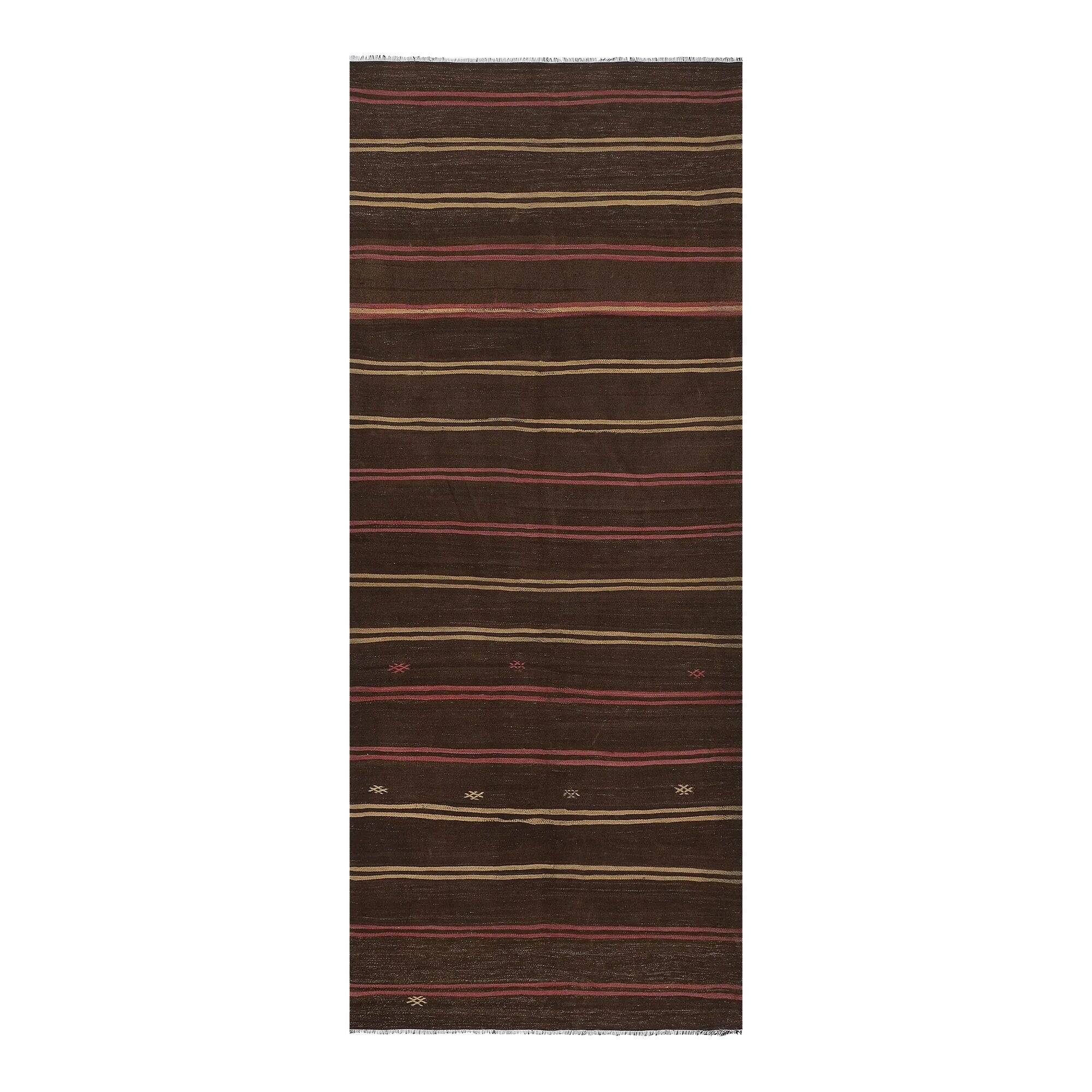 Vintage Turkish kilim, handwoven, 160x380 cm.