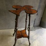 Art nouveau table with a pyrograved decoration