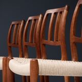 Set de 4 chaises à manger rembourrées par Niels Otto Møller Danemark années 1960