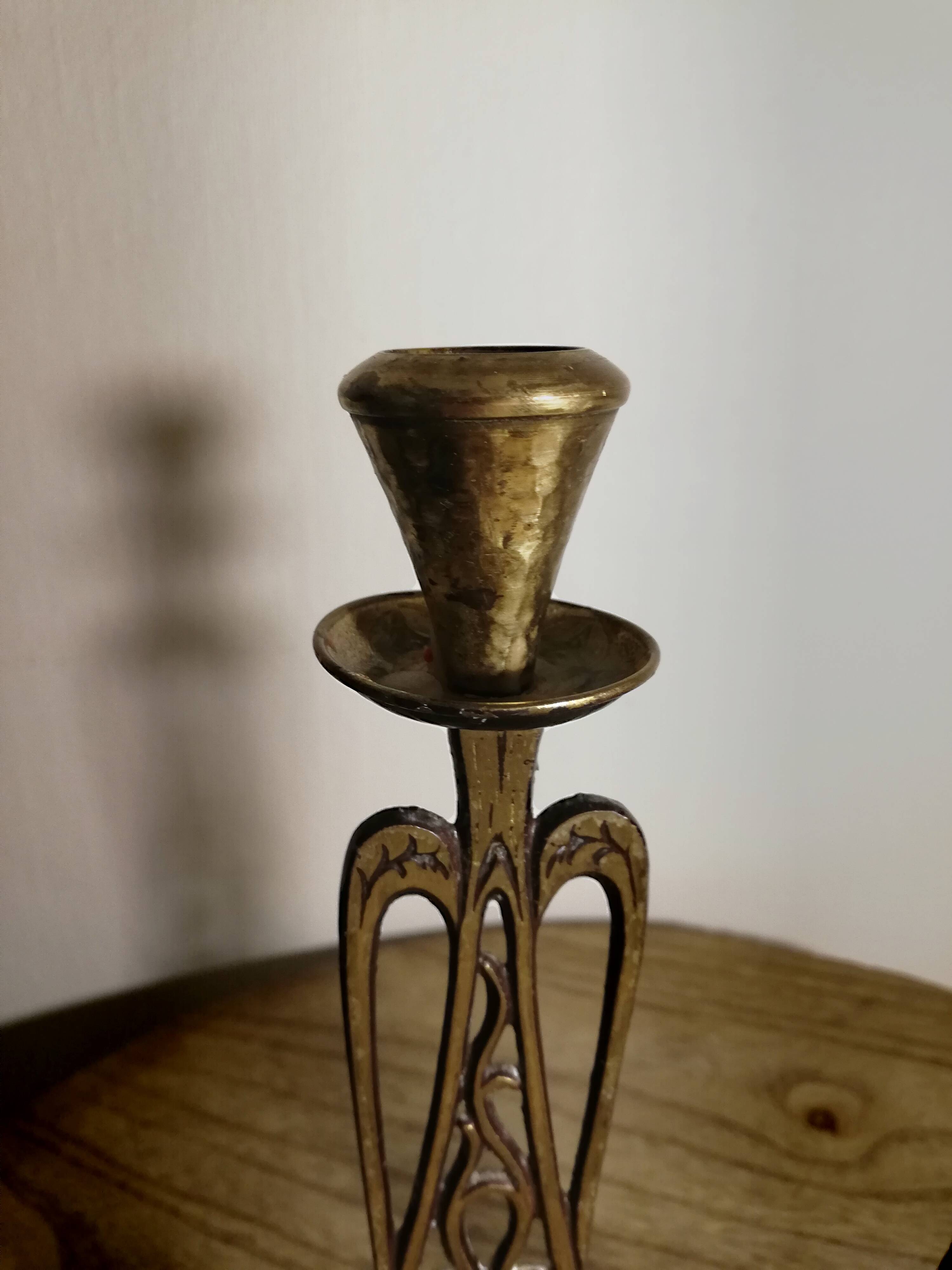 Paire de bougeoirs art deco made in Israel