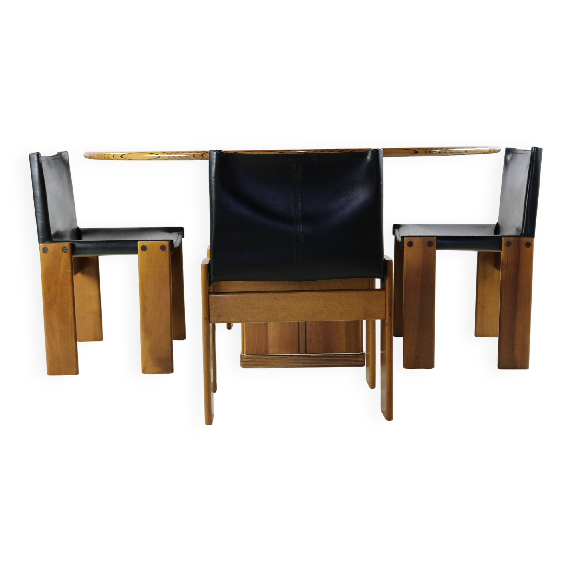 Set of four Italian design dining chairs by Afra & Tobia Scarpa for Molteni