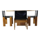 Set of four Italian design dining chairs by Afra & Tobia Scarpa for Molteni
