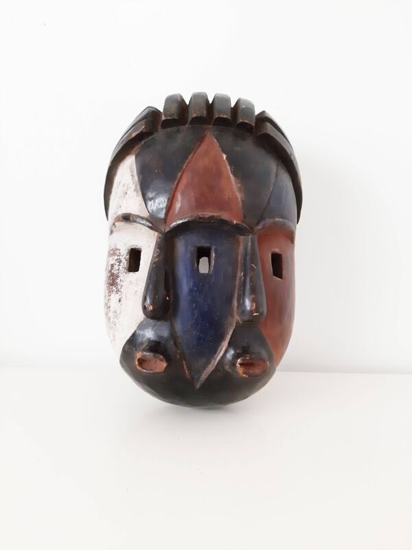 Masque africain Gabon H 26cm Double visage