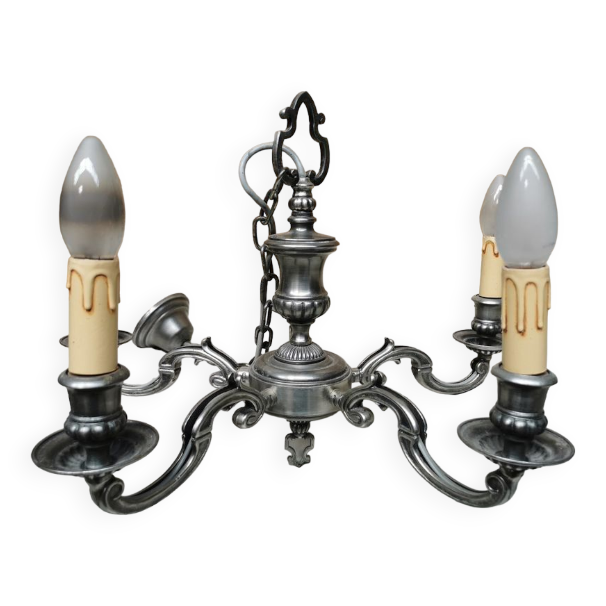 Pendant lamp with 5 Branches candlestick silver candlestick