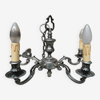 Pendant lamp with 5 Branches candlestick silver candlestick