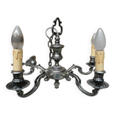Suspension à 5 Branches bougeoir chandelier argenté
