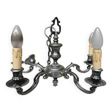 Pendant lamp with 5 Branches candlestick silver candlestick