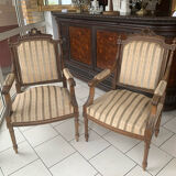 Paire fauteuil, style Louis XVI circa 1900