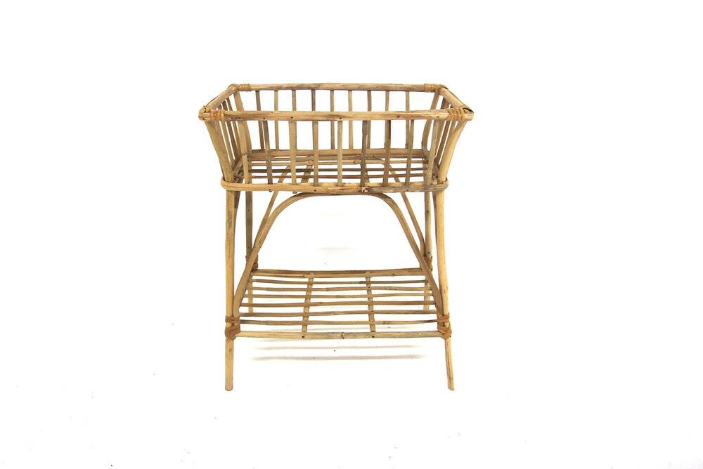 Scandinavian indoor planter in rattan, Sweden, 1960