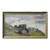 Tableau HSP "Paysage proche de Moscou" éc. Russe Pietr Syssoiev (1929 - 2001)
