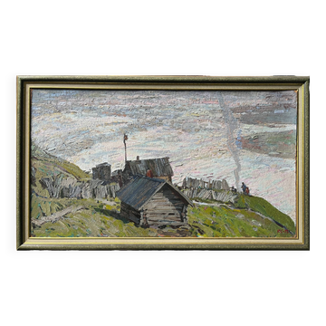 HSP painting "Landscape near Moscow" ec. Russian Pietr Syssoiev (1929 - 2001)