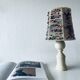 Lamp in turned wood and beads