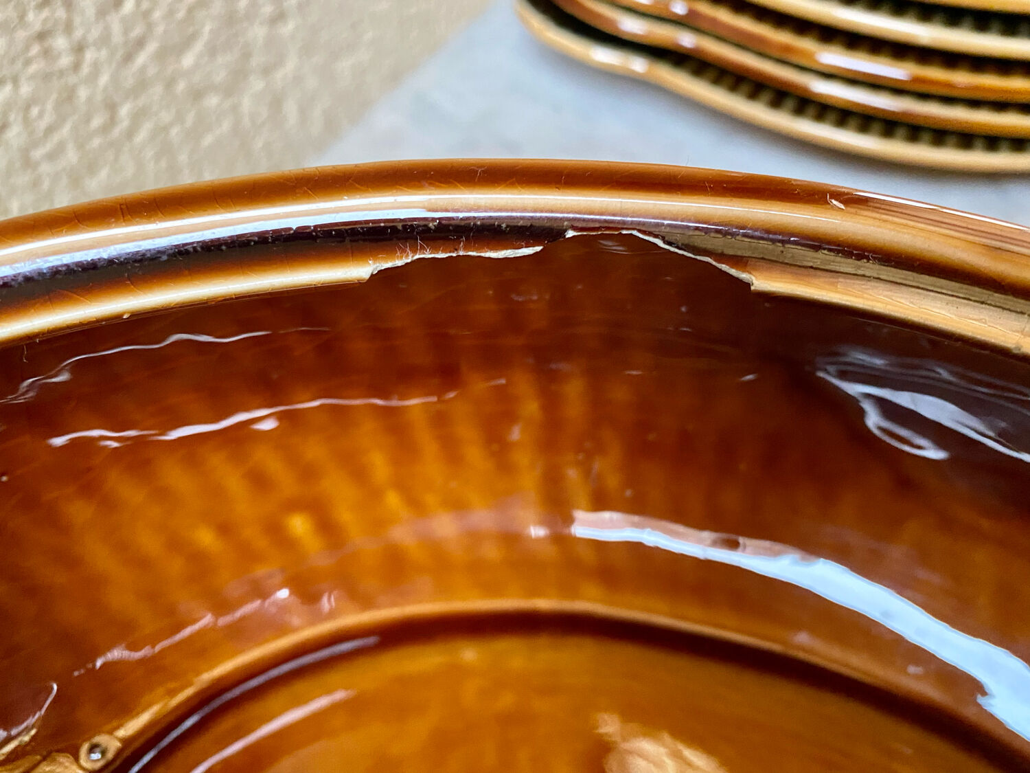 Fish service 8 plates and ceramic soup slurry Sarreguemines vintage 60