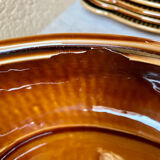 Fish service 8 plates and ceramic soup slurry Sarreguemines vintage 60