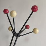 Vintage metal and wood coat rack