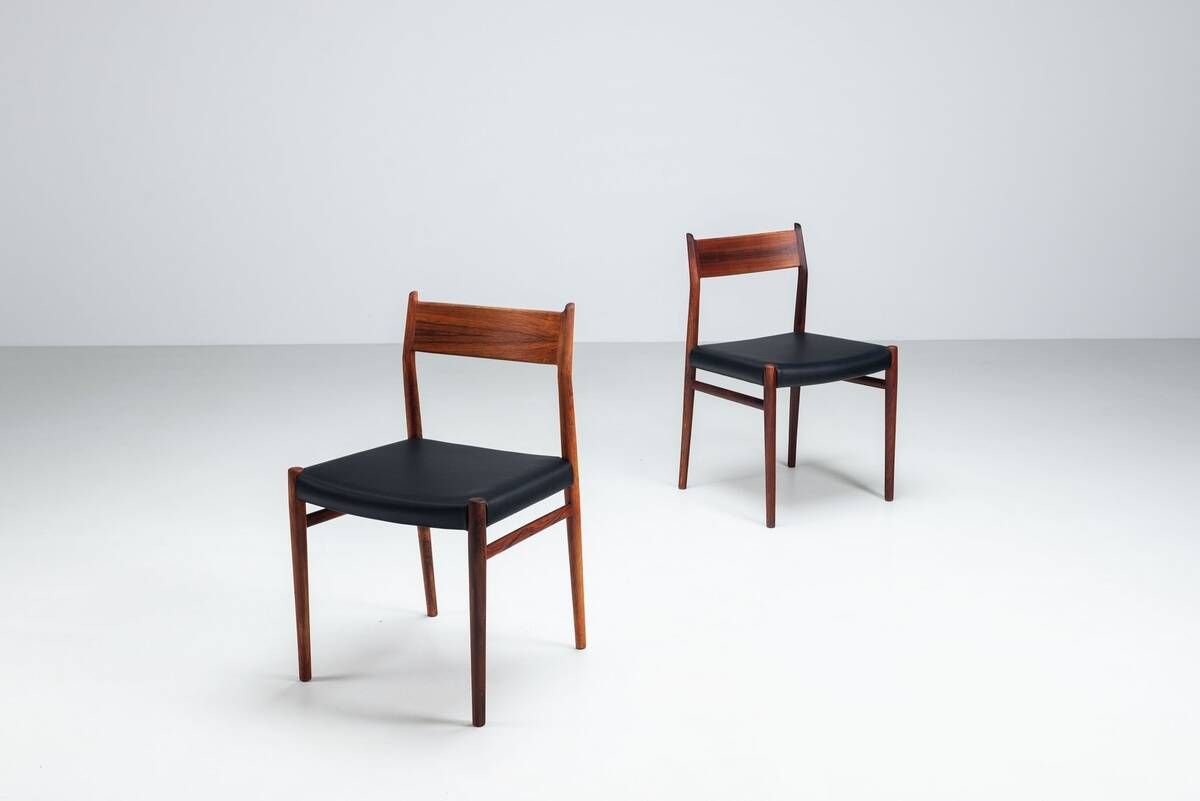 Arne Vodder model 418 dining chairs in rosewood Sibast Mobler Denmark 1960