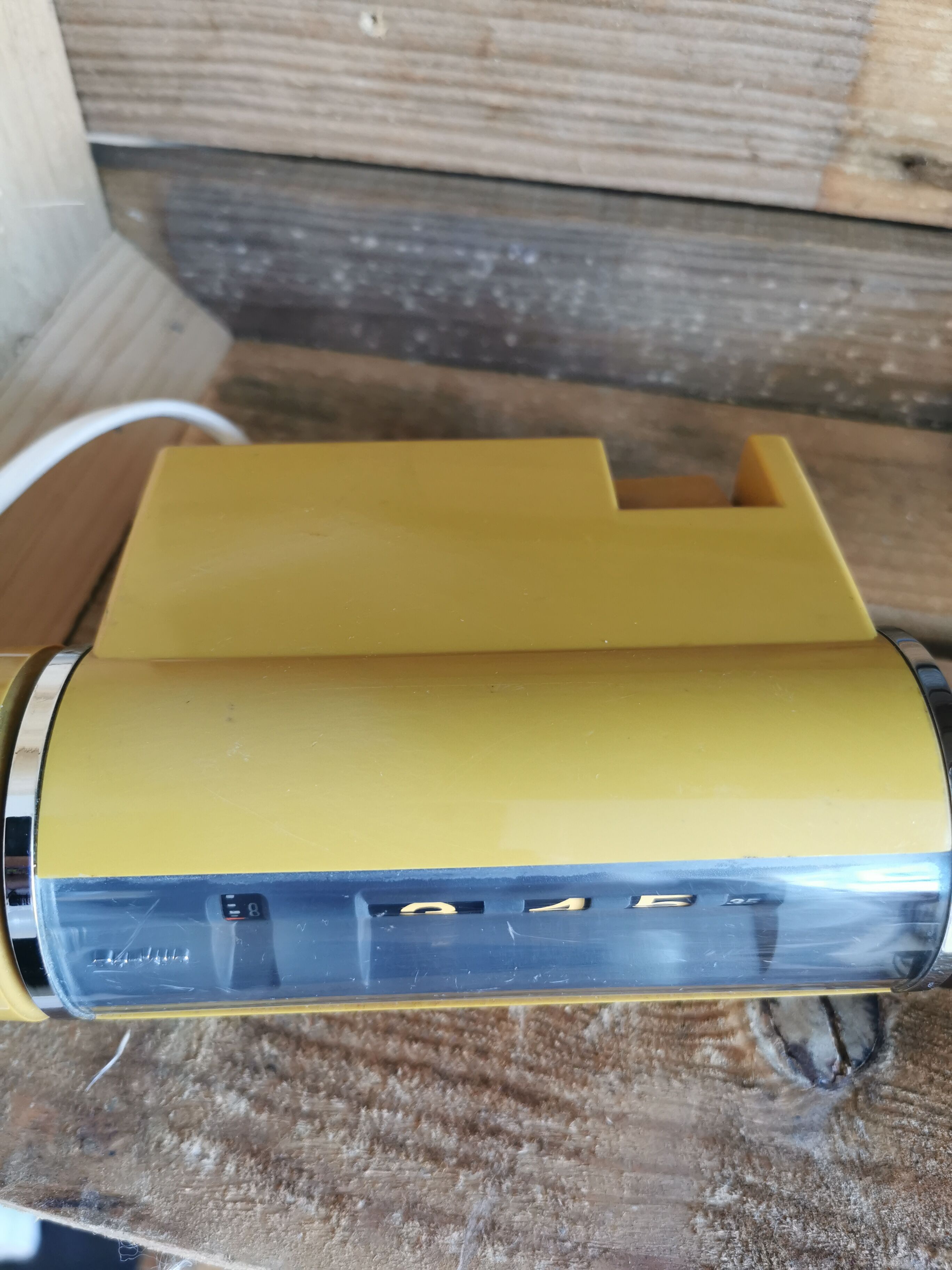 Yellow vintage sankyo alarm clock