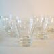 6 50s Wine Glasses, Art Deco pattern. Chiseled glass