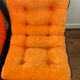 2 fauteuils en velours orange Vintage année 1974