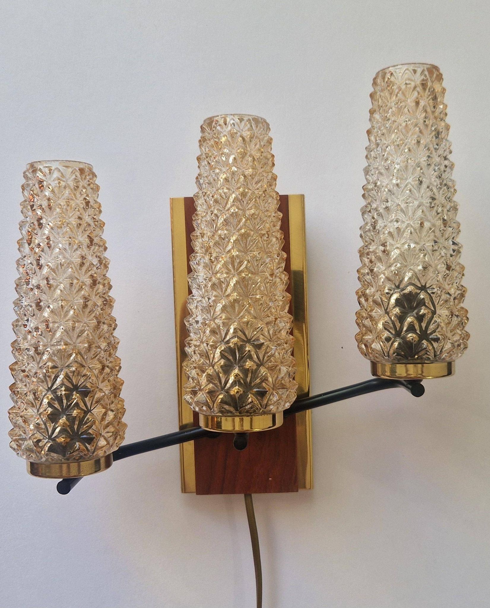 Pair of Midcentury Wall Lamps Sego Armatur, Sweden, 1960s