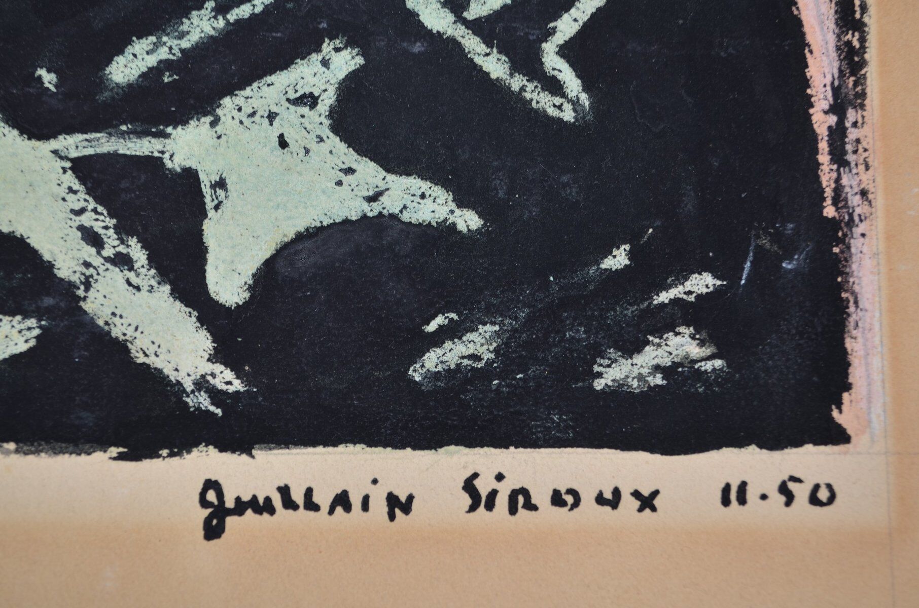 Guillain Siroux, Pink Face, mixed technique, 1950s