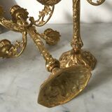 Pair of golden brass candlesticks