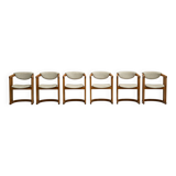 Set of 6 curverd beech wood dining chairs, 1960s Germany.