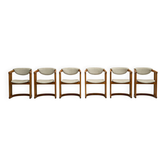 Ensemble de 6 chaises de salle à manger en bois de hêtre courbées, années 1960, Allemagne.