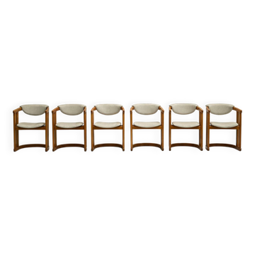 Set of 6 curverd beech wood dining chairs, 1960s Germany.