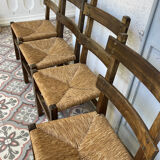 Raw wood chairs set of 4