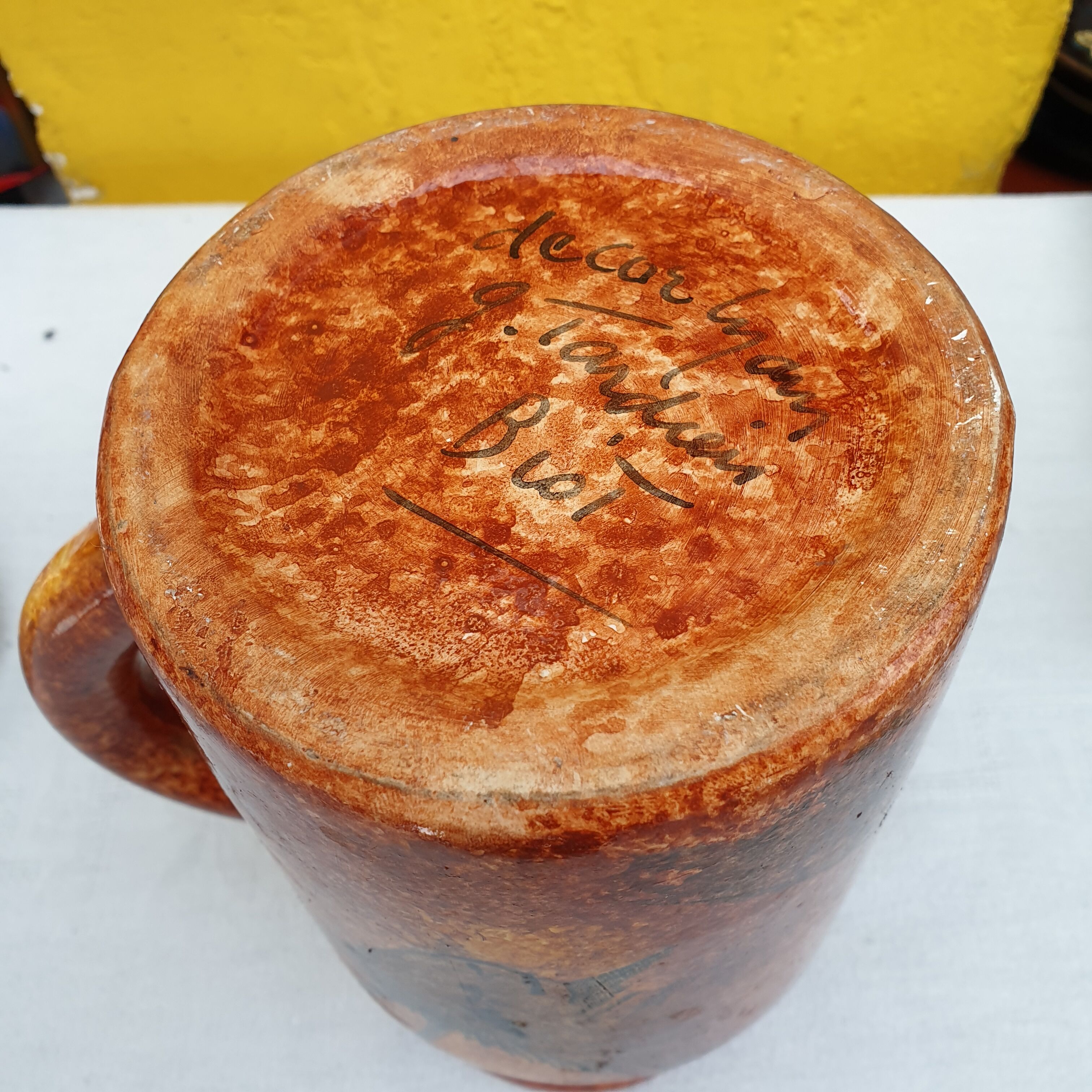 Biot ceramic jug signed Tardieu