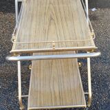 Vintage folding serving table on wheels