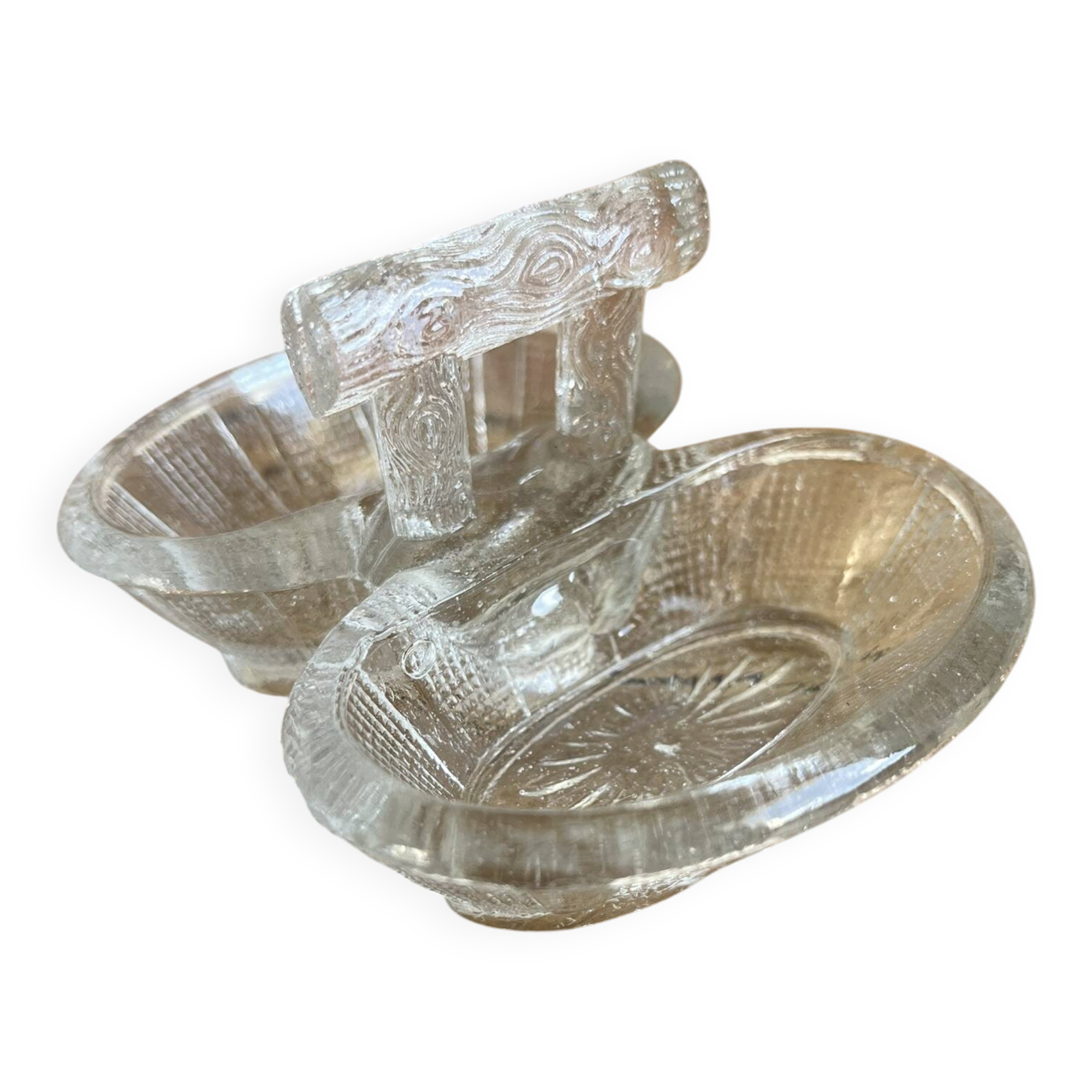 Salt and pepper shakers in glass