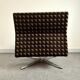Pair of fabric and chrome steel armchairs, 1960s