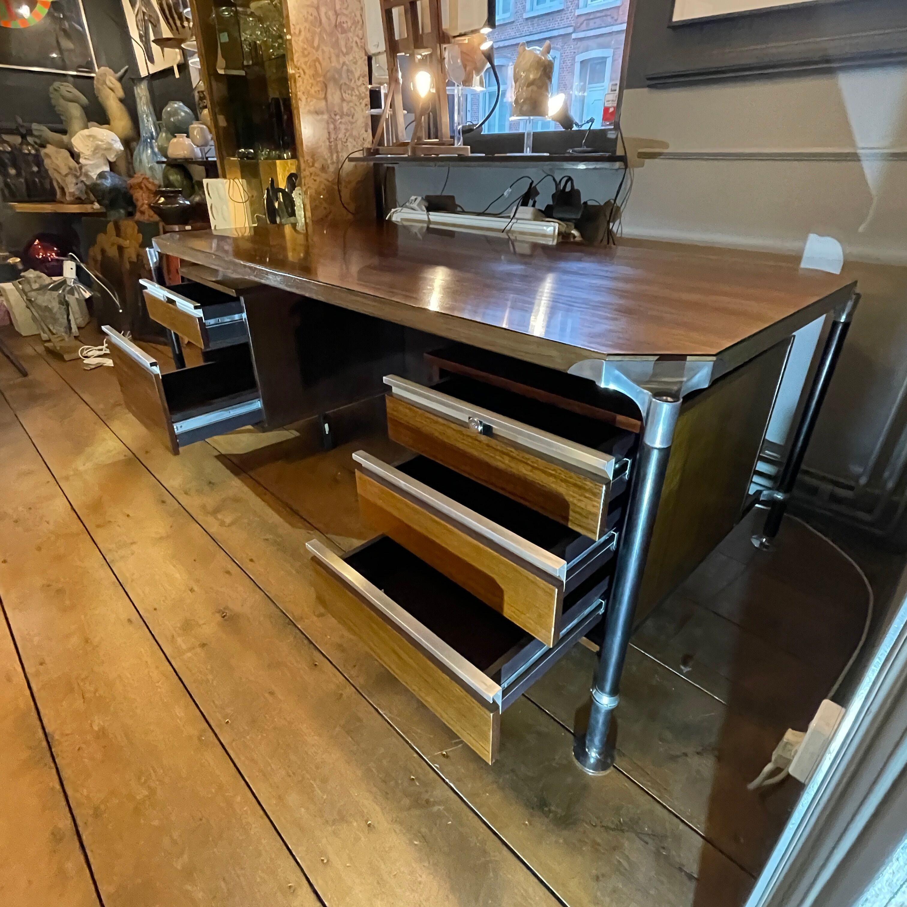 Vintage double box executive desk by Ico Parisi & Alexandro Ferrari for MIM, 1960s