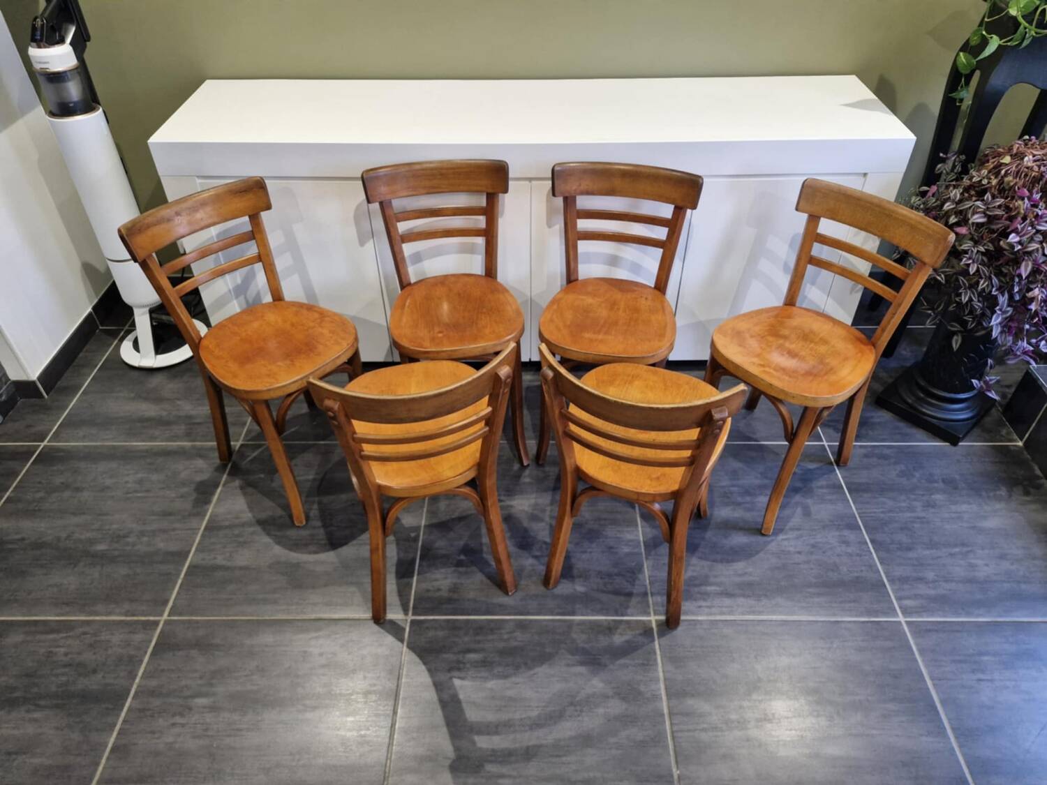 6 Baumann bistro chairs, 1960s