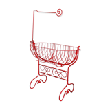 Baby cradle in red wrought iron